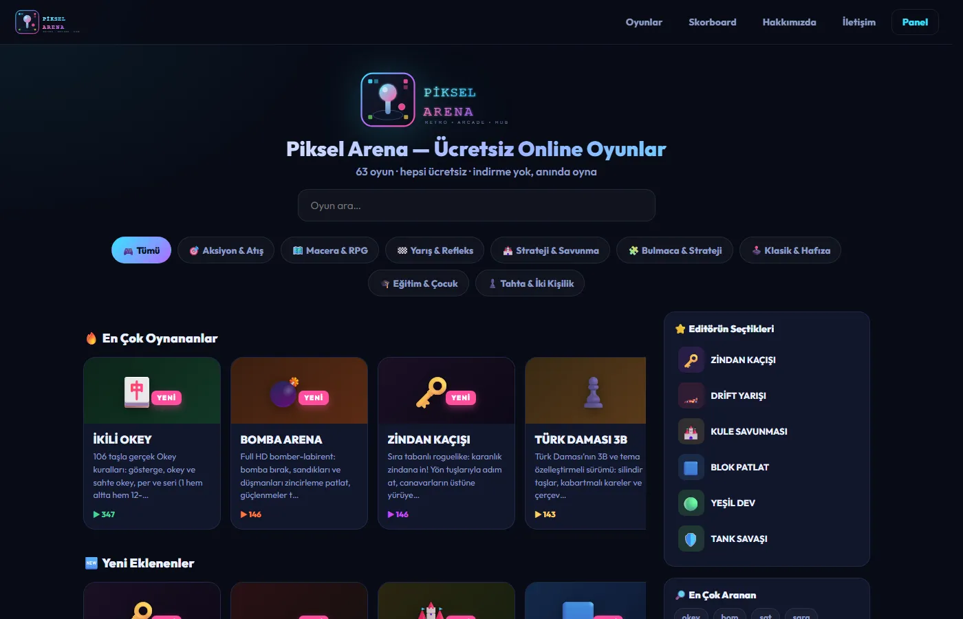 Piksel Arena ekran görüntüsü