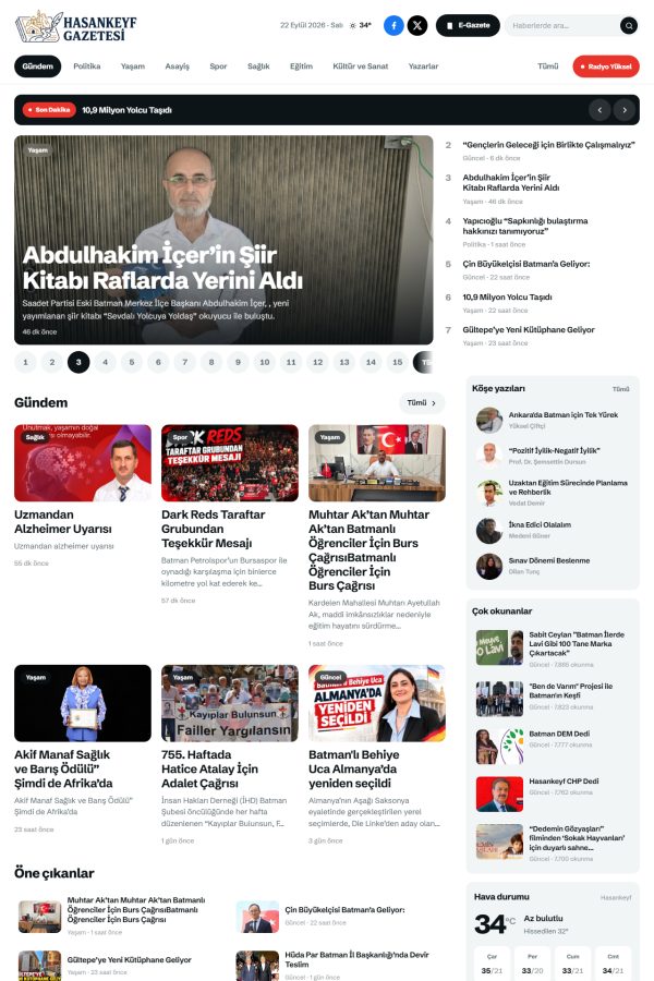 Haber sitesi V11 ekran görüntüsü